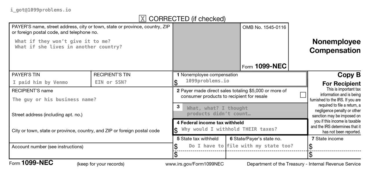 1099 NEC Form Example